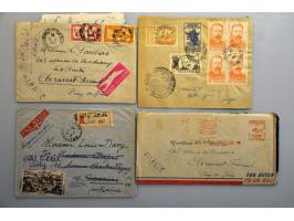 ruim 550 poststukken Indo-China, Vietnam en Cambodja w.b. aangetekend. luchtpost, etc. in doosje ex. Drukker