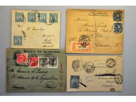 en koloniën, ca. 100 post(waarde)stukken w.b. klasssiek in doosje