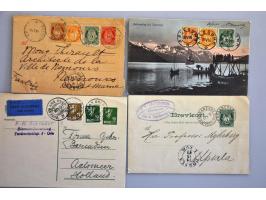 ca. 120 poststukken w.b. censuur, Spitsbergen en enkele vroege fdc's in doosje