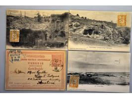 ca. 200 post(waarde)stukken w.b. beter materiaal, veel prentbriefkaarten, Heilige Land etc. in schoenendoos