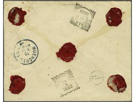 12½ cent grijs tanding 12½ kleine gaten (2x), Cijfer 2½ cent oranjegeel tanding 12½ x 12 in paar en Hangend Haar 30 cent lich