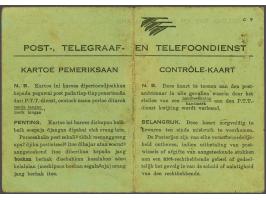 Danser 2 1/2 en 7 1/2 cent op controle-kaart (identiteitskaart) PTT Djakarta 07-07-03, pracht ex.