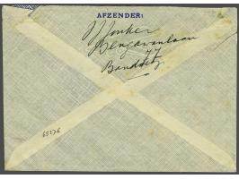Vliegtuig 50 op 150 cent met variëteit kopstaande opdruk op envelop van Bandoeng 10-5-1933 naar Delft, pracht ex. met certifi