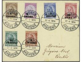 Skanderbeg 5 para - 2 grosh on philatelic cover from Korce 27-4-1914 to Qukes, very fine with opinion Otto Graf 2008. Scarce,