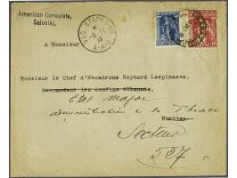 French Occupation 1916-1920. Envelop from Thessaloniki 9-10-1919 to Korce (military cachet Vag-Etappes-16) and redirected to 
