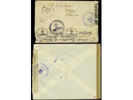 Italian Occupation 1939-1943. Express 25 qind in vertical pair a.o. on registered censored envelop from Korce 31-12-1942 to G