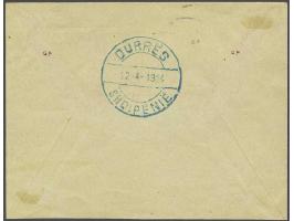 Provisional Issue Korce. Cachets 10 para and 25 para in violet and red on cover 15-4-1914 to Durres, very fine