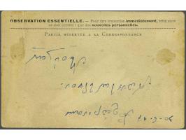 Republic of Korce 1917-1918. Double Eagle 5 cents grey and green (2x) on French Military Postcard Bilista 30-6-1917 to Korce,