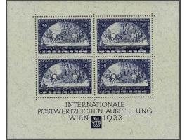 Minisheet WIPA 50 groschen violet blue perforated 12 on granite paper (4x), very fine (stamps unmounted mint, sheet lightly h