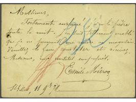Leopold II 25 centiem groen postaal gebruikt als bijfrankering op expresse-briefkaart lokaal te Brussel 11-11-1876, fraai ex.