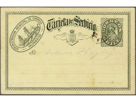 Postcard Tarjeta de Servicio black on greenish grey, very fine (some small staines)