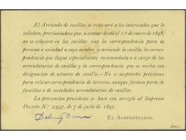 Postcard Tarjeta de Servicio black on greenish grey, very fine (some small staines)