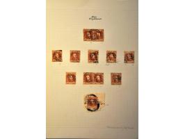emissies 1864 en 1868, collectie w.b. nr. 1 (37x w.b. 2 ongebruikte ex., 4 paren, strip van 3, 1 poststuk en enkele halfrond-