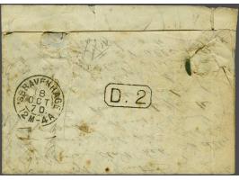 Napoleon III 40 centimes orange on lettersheet  from Paris 14-10-1870 per Ballon Monté Jules Favre No. 1 via Chimay in Belgiu
