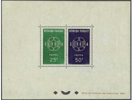 Europa 1959 m/s with the 25 and 50 francs (bloc spéciaux), fine to very fine (small white mark on gum) a rare sheetlet only 2