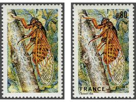 Cricket 80 centimes with variety Inscriptions omitted, very fine unmounted mint, cat.v. 5000. Extremely rare, only a few ex. 