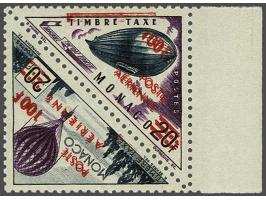 Air Mail. Balloon and Zeppelin 100 francs with variety Double overprint, very fine unmounted mint signed Brun and with 2002 P