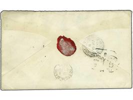 Willem III 10 cent geelbruin tanding 11½ x 12 en 15 cent grijs tanding 12½ x 12 op envelop van Paramaribo 13-8-1894 naar Bost