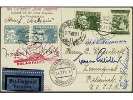 Treatypost Polarfahrt. Card from Vienna 21-7-1931 via Friedrichshafen to the ice-breaker Malyguin (Sieger 119), very fine wit