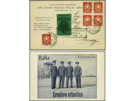 Commemorative picture postcard Balbo Flight 9-7-1931 with green vignette Squadriglia Verde, very fine