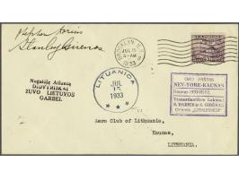Transatlantic Flight New York-Kaunas with the Lituanica flown by Steponas Darius and Stasys Girenas 15-7-1933. Cover with the