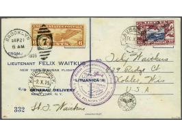 Transatlantic Flight of the Lituanica II. Cover from Brooklyn, New York to Kaunas carried by Lieutenant Felix Vaitkus during 