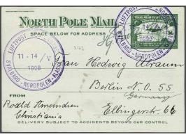 Trans-Polar Flight Expedition. Special postal stationery to Berlin (Germany) written by Roald Amundsen and with the autograph