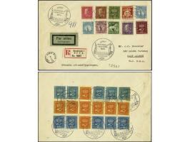 Trial Flight Stockholm-New York by Albin Ahrenberg 1929. Registered cover with the special cachet (2x) and Swedish Flag creat