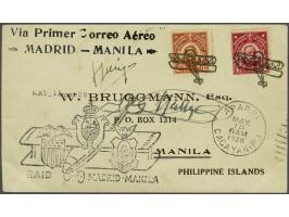 First Flight Madrid-Manila by Eduardo Gallarza and Joaquin Loriga 1926. Cover with special cachet in black and the autographs