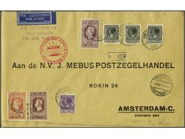 Verdragstatenpost Wereldrondvlucht Graf Zeppelin 1929. Grootformaat envelop Amsterdam 18-7-1929 gefrankeerd met o.a. nrs. 98,