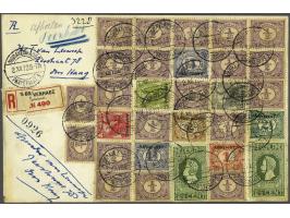 Armenwet 1 t/m 10 cent op bontgefrankeerde filatelistische aangetekende envelop lokaal te Den Haag 2-12-1913, vrijwel pracht 