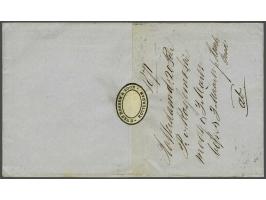 25 cent donkerviolet type II tanding 12¾ x 11¾ grote gaten op briefomslag van Rotterdam 20-2-1871 naar Bergen (N) met geschre