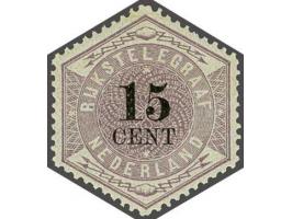 15 cent lila en zwart met certificaat Vleeming 2012. Luxe ex., mooi gecentreerd en schitterend van kleur!, cat.w. 1600+
