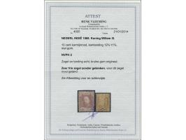 10 cent karmijnrood, pracht ex. met certificaat Vleeming 2014, cat.w. 1500