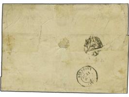 50 cent goudkleur type I tanding 12¾ x 11¾ in paar en emissie 1872 20 cent groen tanding 12½ x 12 kleine gaten (2x) op briefo