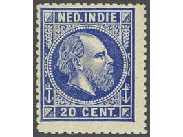 20 cent ultramarijn tanding 14 kleine gaten, cat.w.  975