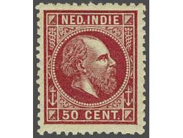 50 cent karmijnroze tanding 12½ kleine gaten, cat.w. 300