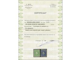 Cijfer 5 cent geelgroen, mooi gecentreerd met certificaat Muis 2001, cat.w. 325
