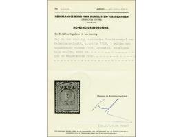 Java 1 gulden doflila met variëteit opdruk hoogstaand, pracht ex. met certificaat Ned. Bond 1967, cat.w. 400