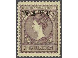 Java 1 gulden doflila met variëteit kopstaande opdruk met certificaat Muis 2001, cat.w. 475