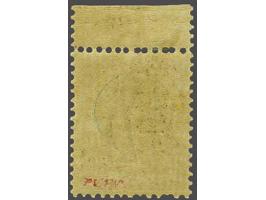 Nooduitgifte 17½ op 22½ cent oljif en bruin met variëteit kopstaande opdruk met velrand, pracht ex. (2 kortere tandjes onder)