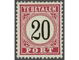 20 cent rood en zwart type III tanding 12½ x 12, miniem getint tandje onder, cat.w. 375