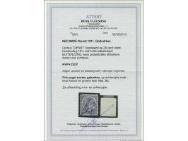 25 cent violet met variëteit kopstaande opdruk, pracht ex. gesigneerd Keiser en Ned. Bond en met certificaat Vleeming 2013, c