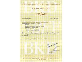 1 gulden doflila met variëteit kopstaande opdruk, pracht ex. met vals (forged) vierkantstempel Taroetoeng en certificaat Ned.