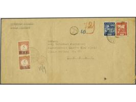 5 and 10 cents definitive on insufficiently stamped cover, Koealasimpang 20-9-6 to Medan 20-9-11. Postage due 10 cents paid w