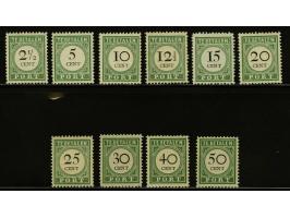2½ t/m 50 cent groen en zwart met certificaten Muis 2000 en Vleeming 2014: Zegels en tanding echt, gom origineel en postfris,