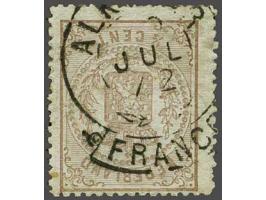 ½ cent bruin tanding 14 kleine gaten, pracht ex. (licht doorschijnend plekje in papier) met certificaat Vleeming 2018, cat.w.
