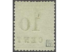 Hulpuitgifte 10 op 25 cent ultramarijn tanding 12½ x 12, pracht ex. met certificaat Moeijes 1988, cat.w. 700