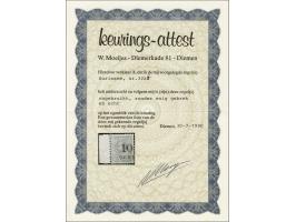 Hulpuitgifte 10 op 25 cent ultramarijn tanding 11½ x 12 met velrand, pracht ex. met certificaat Moeijes 1990, cat.w. 825