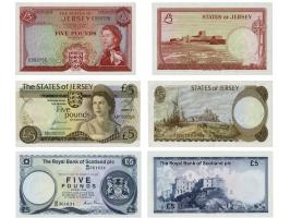 wholesale lot, including Jersey, Man, Norther Irelland & Scotland, most unc. notes in different quantities